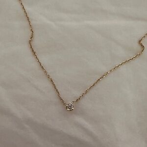 14k solid Gold Necklace with Diamond Pendant